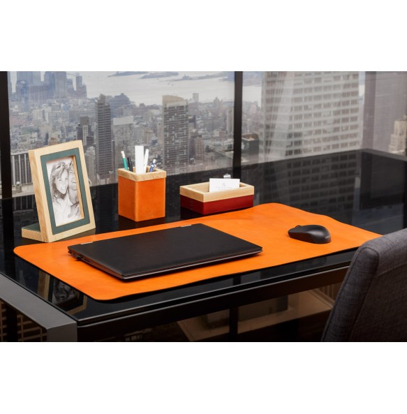 Leather Desk Mat Brown