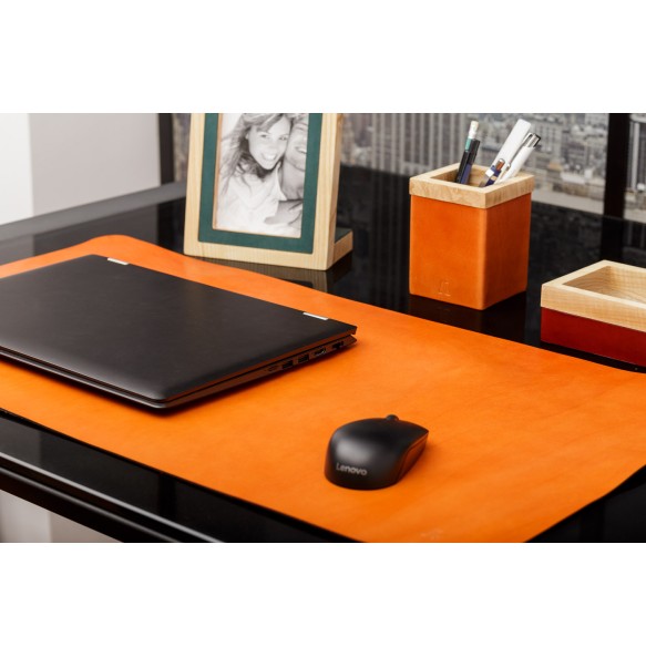 Leather Desk Mat Brown